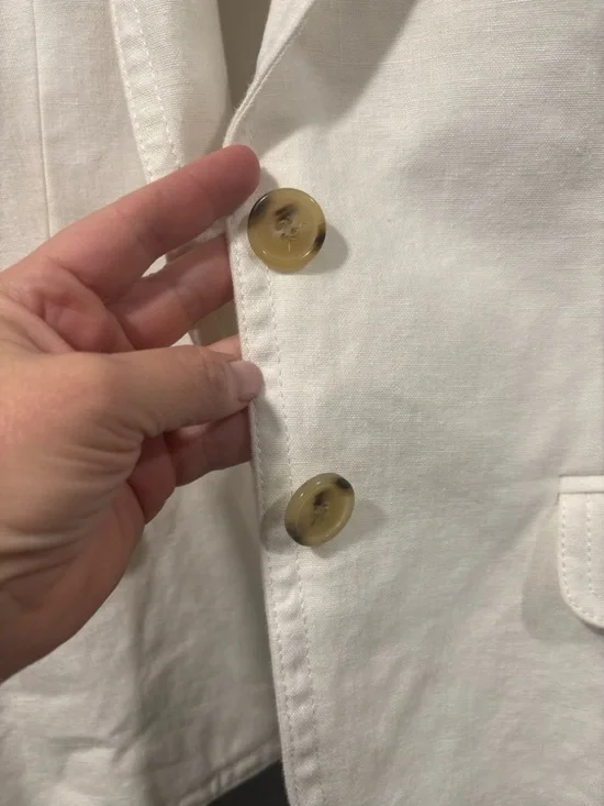 J Crew Schoolboy 100% linen long sleeved cream lined blazer size 8 - Picture 6 of 10